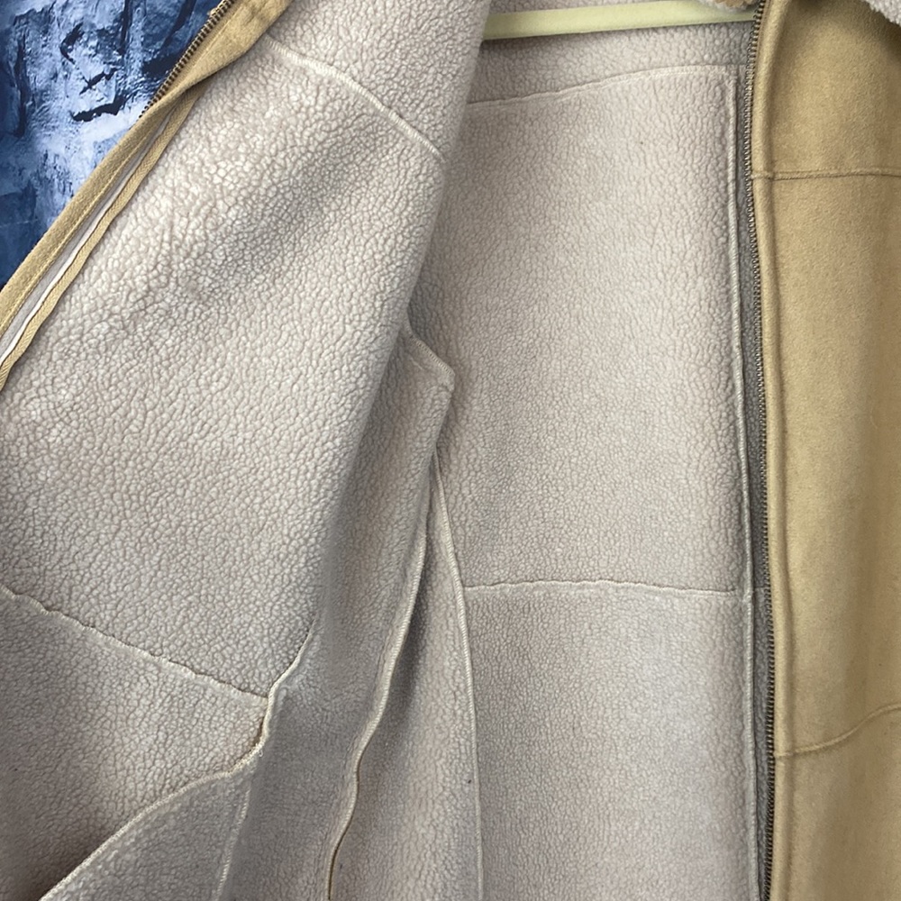 Vintage Fully Lined Faux Suede Sherpa Longline Hip length Coat/Jacket - Picture 6 of 12